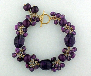 Bracelet:Amethyst and Sugilite, 18K gold