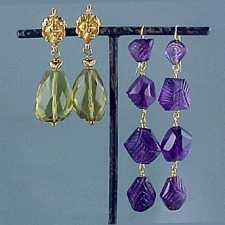 Earrings: Lemon Topaz, Amethyst