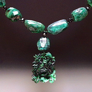 Necklace: Emeralds and Jade